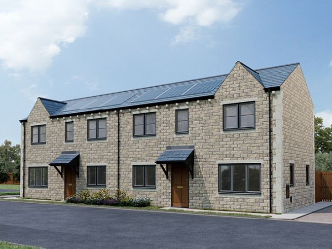 3 bedroom houses - artist's impression subject to change. Please note that the above computer generated image is representative of the house type and not necessarily the specified plot as some details and materials may vary.